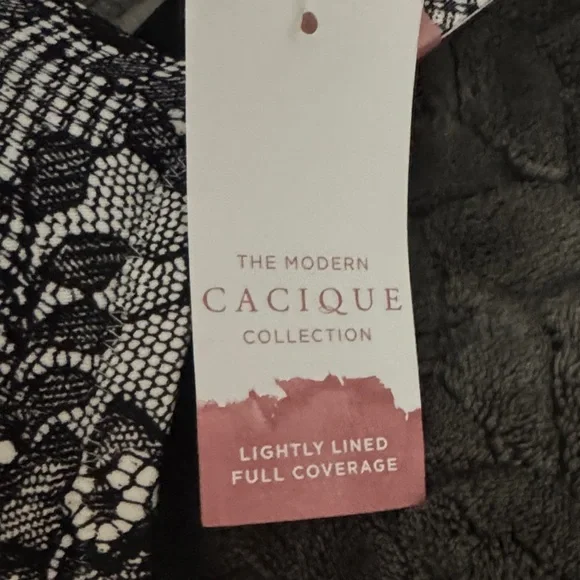 Cacique Black and White Lace Bra 40DDD - Picture 2 of 5